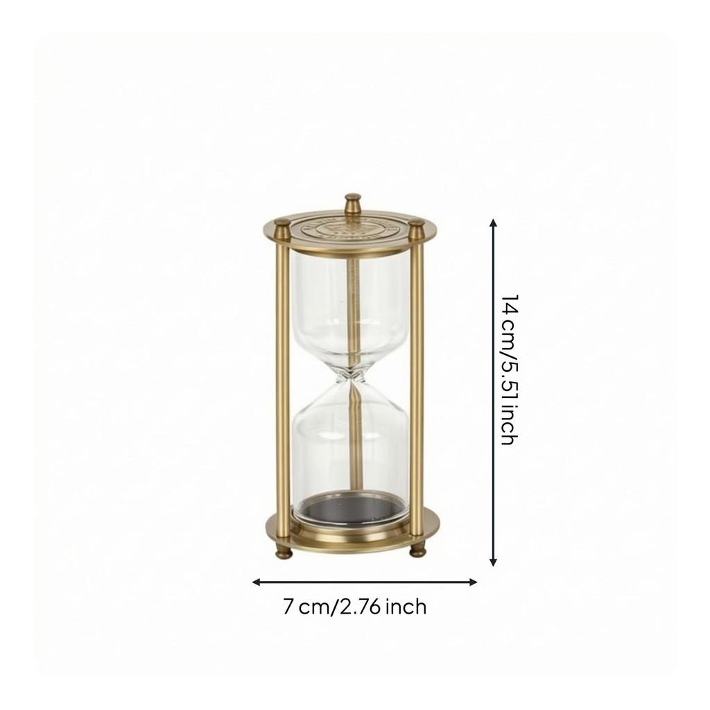 Empty Hourglass with Metal Frame Golden-Hued Sand Timer Clear for Crafters