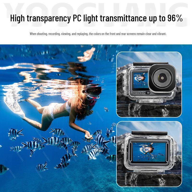 Магнитный водонепроницаемый чехол для DJI Action 6: 60-метровый глубоководный защитный чехол с вертикальным и горизонтальным быстросъемным креплением