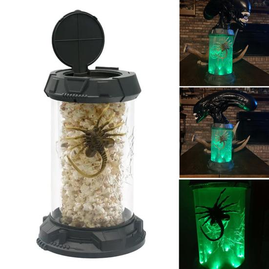 Ведро попкорна Facehugger LED Alien Octopus Tentacles Stasis Chamber Tank Gothic Desktop