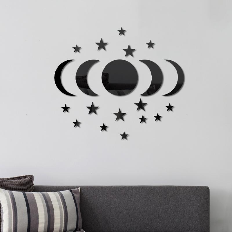 20 шт. акриловых наклеек на стену в форме звезды и луны для украшения стен в гостиных, спальнях и других местах украшения