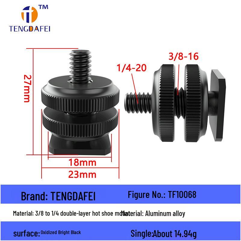 Reversible 1/4" Male To 3/8" Female Adapter for Camera Tripod Ball Head with M4-M8 Conversion Screws