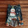 Women's Christmas Print Lightweight Sweater Casual Long Sleeve Knitted Pullover
