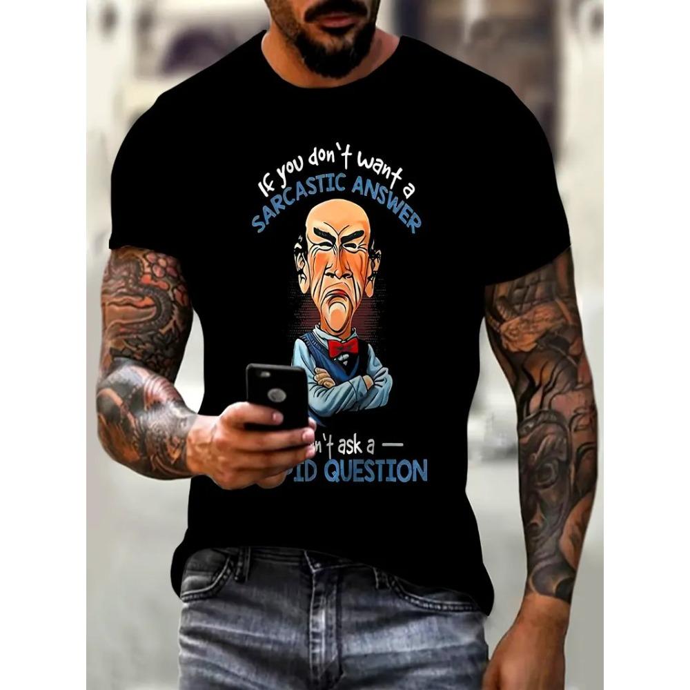 New Summer Men's Fashion T-shirt Simple Pattern Pattern Printed Men's T-shirt Top