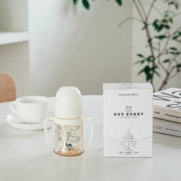 Чашка-соломка для младенцев Toby & Molly Dobbani PPSU 180 мл, белая, 1 шт.