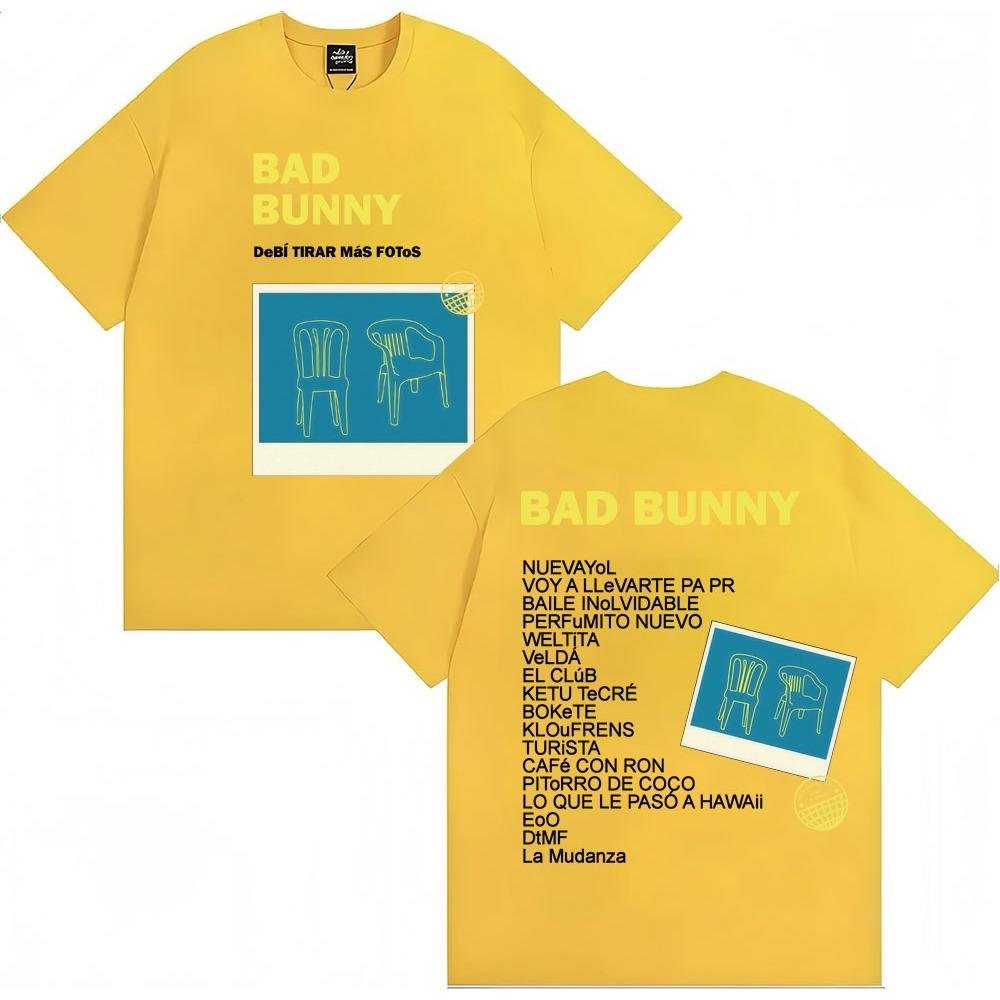 Футболка с туром альбома рэпера Bad Bunny для мужчин и женщин, хипстерские футболки, уютный хлопок, свободная повседневная футболка
