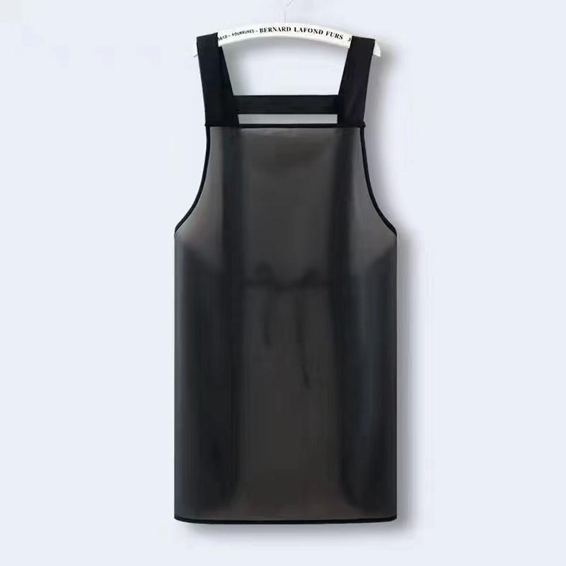 Водонепроницаемый кухонный фартук, бытовой фартук из ТПУ, маслостойкий рабочий фартук, прозрачный черный, грязеотталкивающий, для уборки