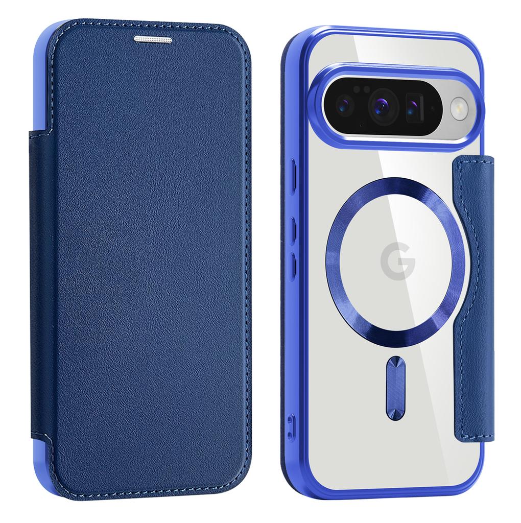 Для Google Pixel 8, 9, 10 серии. Чехол-книжка Gold Shield Magnetic Business Leather Case, совместимый с MagSafe, со слотами для карт с блокировкой RFID и защитой объектива