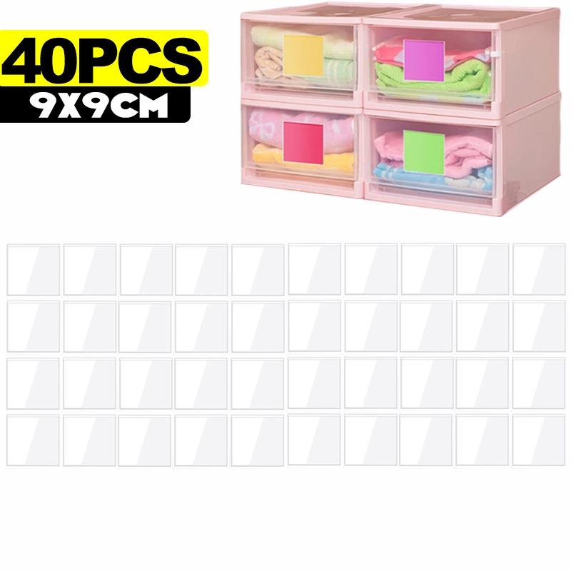 Self-Adhesive Label Holder Clear Card Holders Shelf Tag Label Bag Paper Card Labels Pockets DIY Office Organizing Classify Items