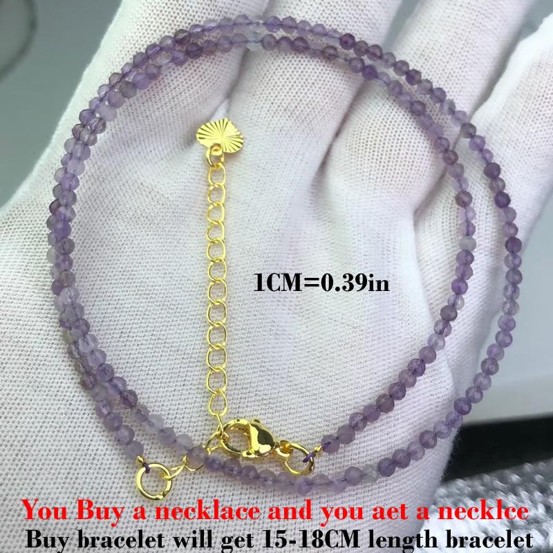 2-3mm Natural Stone Beads Necklaces For Women Men Faceted Indian Agates Tourmaline garnet Crystal quartz Bracelet Clavicle Chain