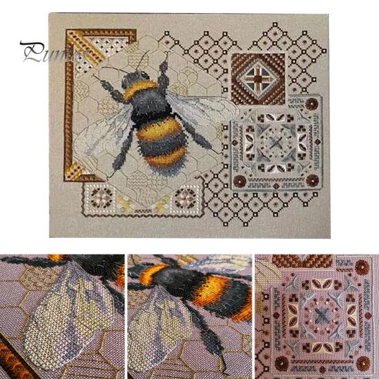 Набор для вышивания пчелы, набор для вышивания с цветными картами, практический набор для вышивки крестом, набор для рукоделия, принадлежности для вышивания
