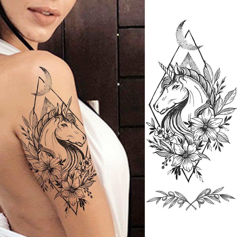 1PC Fashion Flower Temporary Tattoos Sticker DIY Fake Colorful Anchor Sheets Tattoo For Women Body Art Painting Arm Legs Tatoo Paper