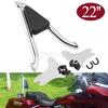 Motorcycle Rear Passenger Backrest Cushion Pad Chrome Detachable Sissy Bar For Harley Touring Street Glide Road King FLHT 97-08