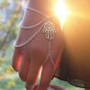 European & American Street Style Buddha Hand Tassel Chain Finger Bracelet for Women