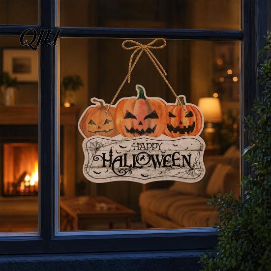 Halloween Festive Atmosphere Decor Pumpkin Door Hanging Decor, Spooky Wall Ornament for Party Decorative Pendant Scene, Front Entryway
