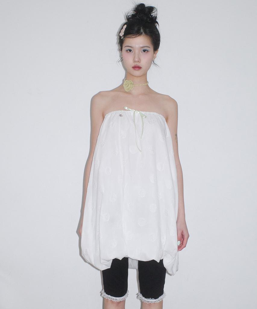 Faike Dot Balloon Multi Skirt_White