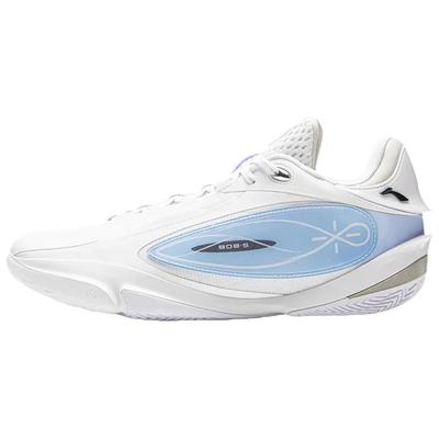 Li Ning Wade 808 5 Ultra Спортивные Удобные Износостойкие Амортизирующие Низкие Баскетбольные Кроссовки с Карбоновой Пластиной Мужские Белый Синий ABAV015-21