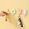 4/8PCS Strong Plastic Sticky Hook LOVE Shape Kitchen Bathroom Punch-free Wall Hook Bracket Seamless Hook Hanger Home Decoration