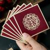 New Year Blessing Words Wedding Red Envelope Bronzing Pearlescent Paper Mini Money Pocket S/M/L Size Spring Festival
