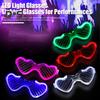 Kids Glow-in-the-Dark Glasses 3 Light Modes Light-Up Frames Battery-powered Heart Shape Cosplay Birthday Party Photo Prop LED Glasses