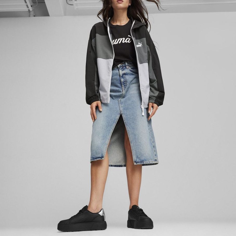 Puma Oversized Hooded Windbreaker Women Jackets Black Mineral-Grey 682269-52