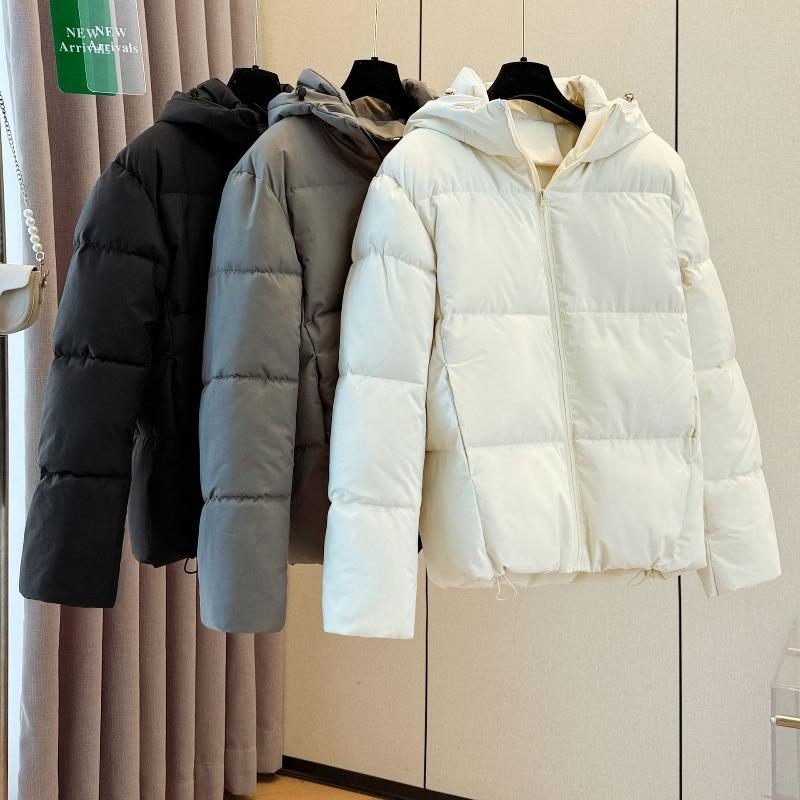 Новая однотонная ветрозащитная и грязеотталкивающая куртка из хлопка с капюшоном, короткая маленькая куртка-пуховик, зимнее пальто