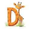 Plakat Żyrafa Z Literą D Plakat Żyrafa Z Literą D, 30X40 Cm, Rama Drewniana Jasny Dąb, Papier Matowy 230 Gsm