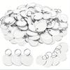 50 Pieces Metal Rim Tags Key Tags Round Paper Tags with Metal Rings for Car Keys and Door Keys, White