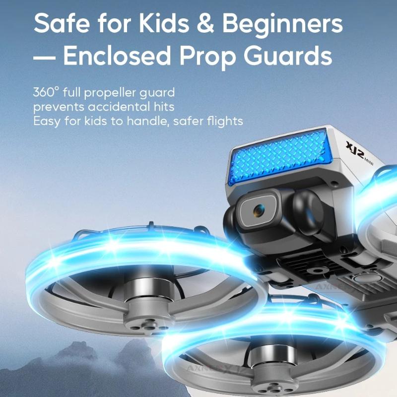 XJ2 Mini Drone 8K Dual HD Camera 5G WIFI Transmission Foldable Brushless RC Quadcopter Full-coverage Protective Cover Remote Control Toy Kid Gift