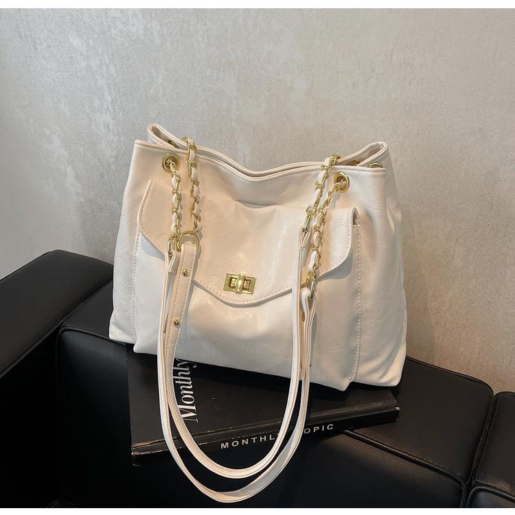 Винтажная сумка-тоут большой вместимости, сумка под мышкой, женская сумка, новая осенне-зимняя сумка через плечо на цепочке