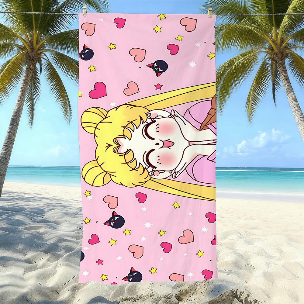 Microfiber Printed Beach Towel Quick-Drying Sand-Proof Absorbent Bath Towel Travel Swimming Towel