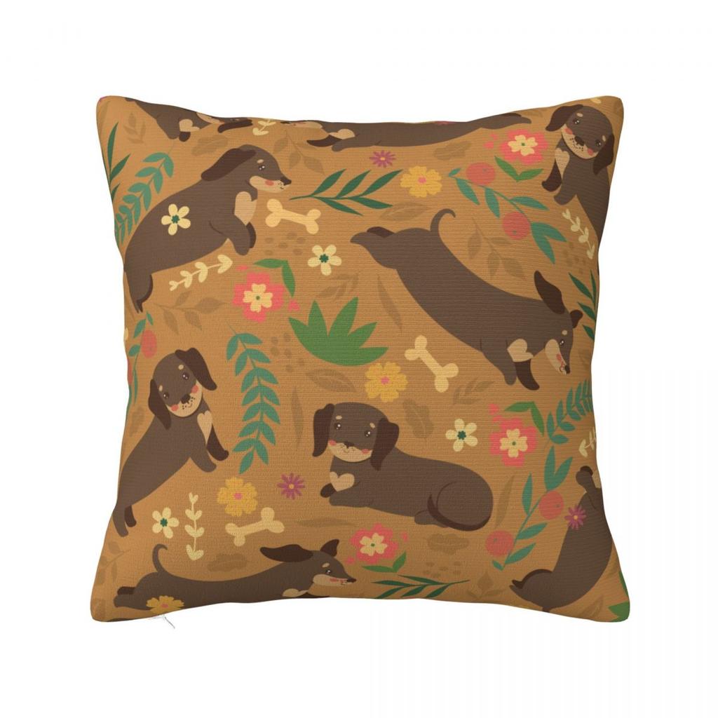 Sighthound Pet Dachshund Animal Hip Hop Cute Square Pillow Cases Dog Lover Cushion Cover Vintage Decorative Pillowcase for Home
