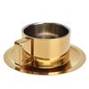 Кофейная чашка золотая модная дизайнерская носимая удобная практичная блюдце из нержавеющей стали для дома