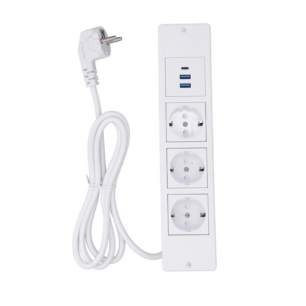 Встраиваемая сетевая планка 3 розетки 2 порта USB A 1 порт USB C PD20W Настольная розетка со шнуром 1,5 м Стандартная