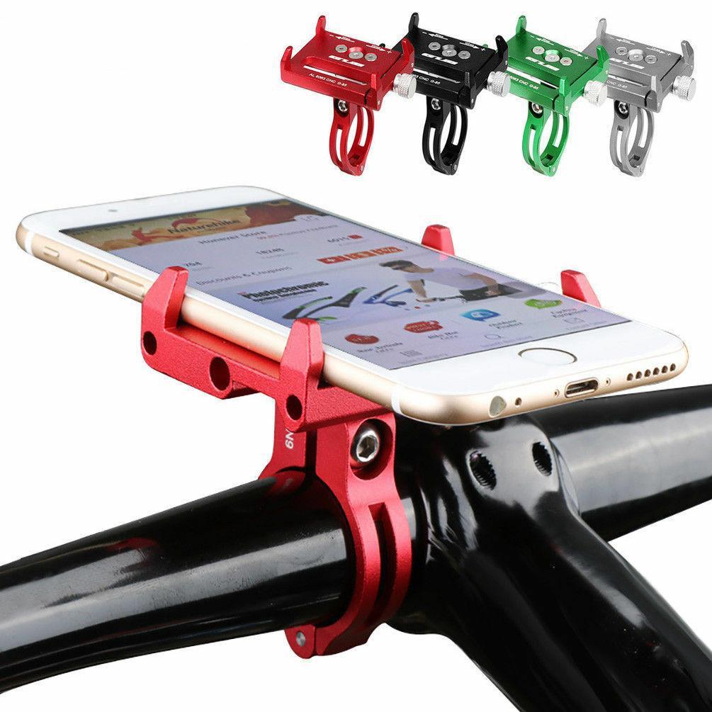 Aluminum Alloy Bicycle Phone Holder Anti Slip Handlebar Mount Bracket Rack Bike Phone Mount Scooter Mobile Phone Holder