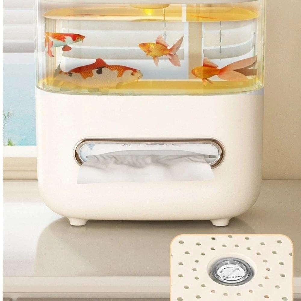Non-slip Tissue Box Transparent Desktop Fish Tank Multi-Functional Storage Box  Bedroom