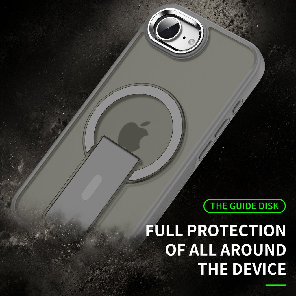 For iPhone 16e Case Compatible with MagSafe PC + TPU Phone Cover with Kickstand