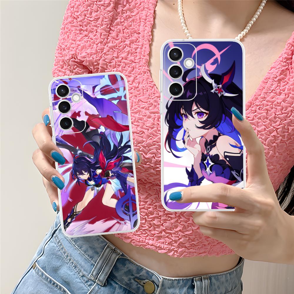 Прозрачный чехол HSR Seele для Samsung Galaxy S25 S24 S23 S22 S21Plus FE Ultra Цветная накладка