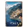 Декор комнаты  Винтажная итальянская металлическая табличка Амальфи, Алюминиевое настенное искусство, для дома, спальни, столовой, бара, кафе, школы, библиотеки,