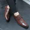 Модная мужская обувь из кожи с острым носком Модный джентльменский стиль Свадебная вечеринка отдых на открытом воздухе деловая ходьба мужская офисная обувь