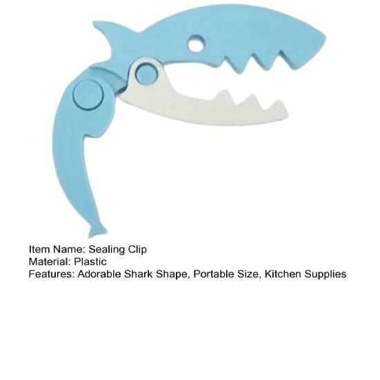 Зажим для запечатывания в виде мультяшной акулы, многоразовый зажим для закусок, пакет для хранения продуктов, влагостойкий уплотнитель для пакетов, сохраняющий свежесть, кухонные гаджеты