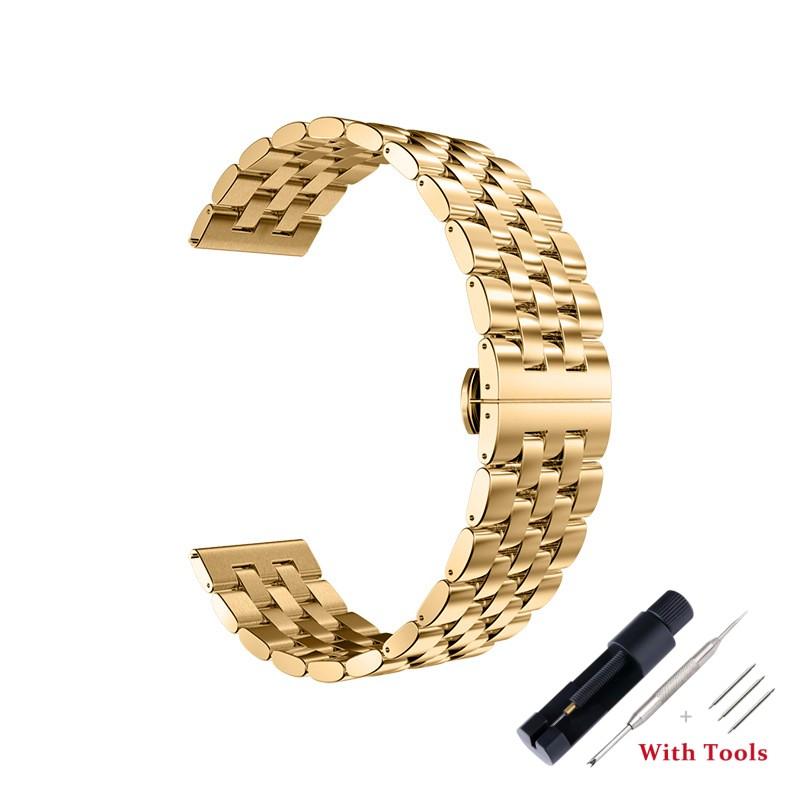 20mm 22mm Stainless Steel Watchband Metal Folding Watch Buckle Watch Band Strap Bracelet Watch Accessories with Tool