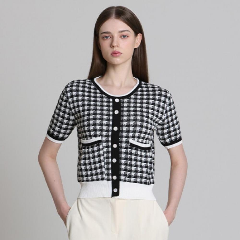 Leshop Round Neck Button Knit Top
