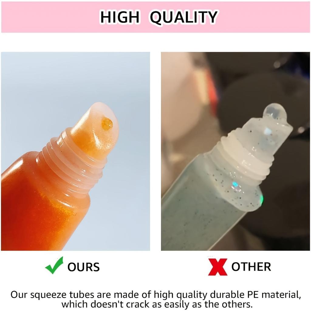 7PCS 15ML Lip Gloss Tube Cute Makeup Tube Empty for Women Female Cosmetics, Cleaning Supplies, Lubricants DIY Extractor