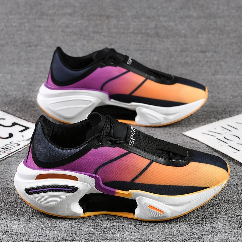 New Men'S Running Shoes Breathable Soft Flat Outdoor Sports Cushioning Running Shoes Mesh Comfortable Casual Sneakers For Men