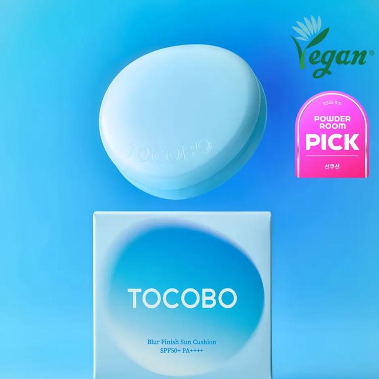 TOCOBO Солнечный кушон с эффектом размытия 13 г – Выравнивающий тон, УФ-защита SPF50+ PA++++ (2 оттенка)