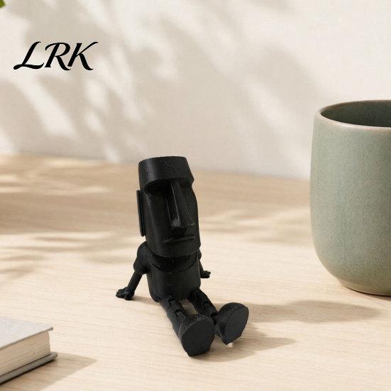 Каменно-серая фигурка, 3D-печатная статуя Моаи, фигурка персонажа, с подвижными суставами, артикулируемая, Декор в индустриальном стиле с острова Пасхи, Каменная скульптура, Мини