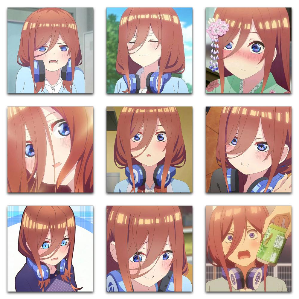 59 PCS of High-quality Anime Stickers Featuring Nakano Miku Suitable for DIY Personalization of Hand Accounts Cute Phone Cases and Waterproof Stickers