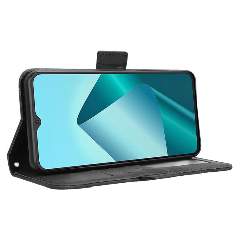 Кожаный чехол-книжка Wiko T20/U20/U10 с отделениями для карт | Отделка под кожу