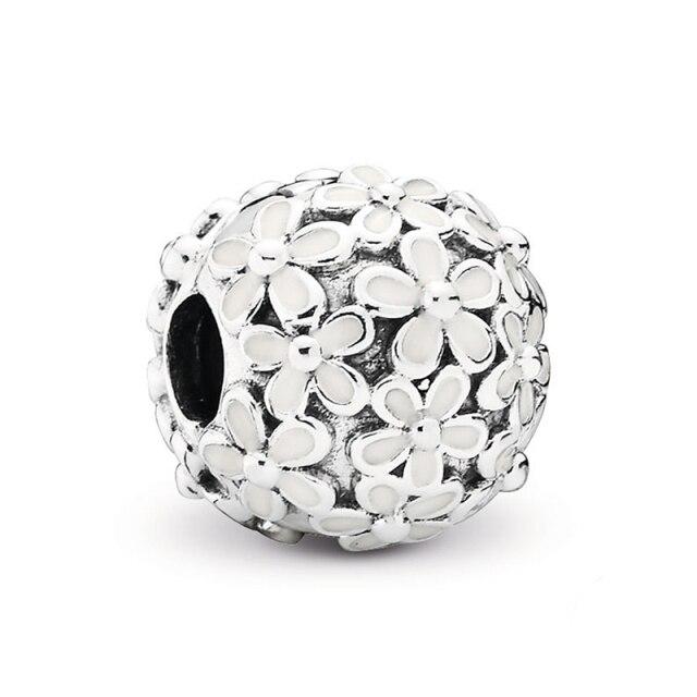 925 Sterling Silver Colorful Beads Transparent Shiny Row Clip Charm Fit Women Bracelet DIY Jewelry