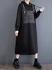 Loose Denim Patchwork Hooded Women Dress ZYY1030